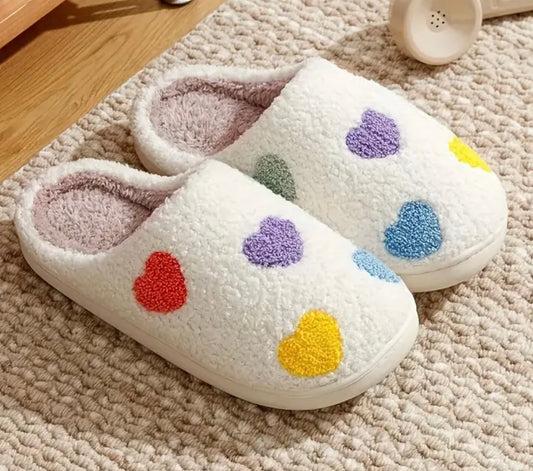 Colorful Hearts Slippers