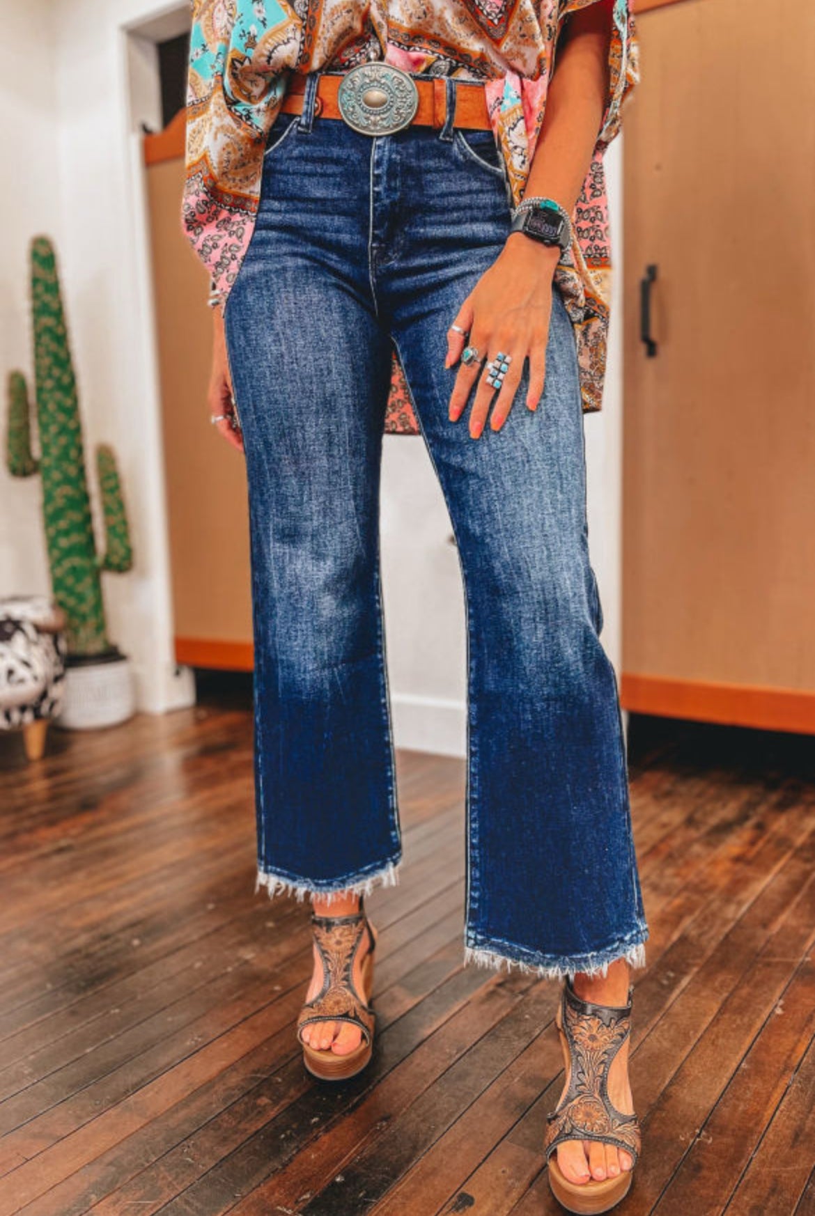 Raw Hem High Waisted Jeans