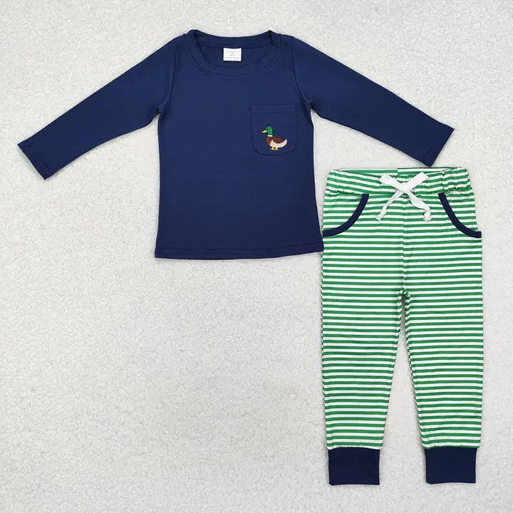 Boys Duck Striped Jogger Set