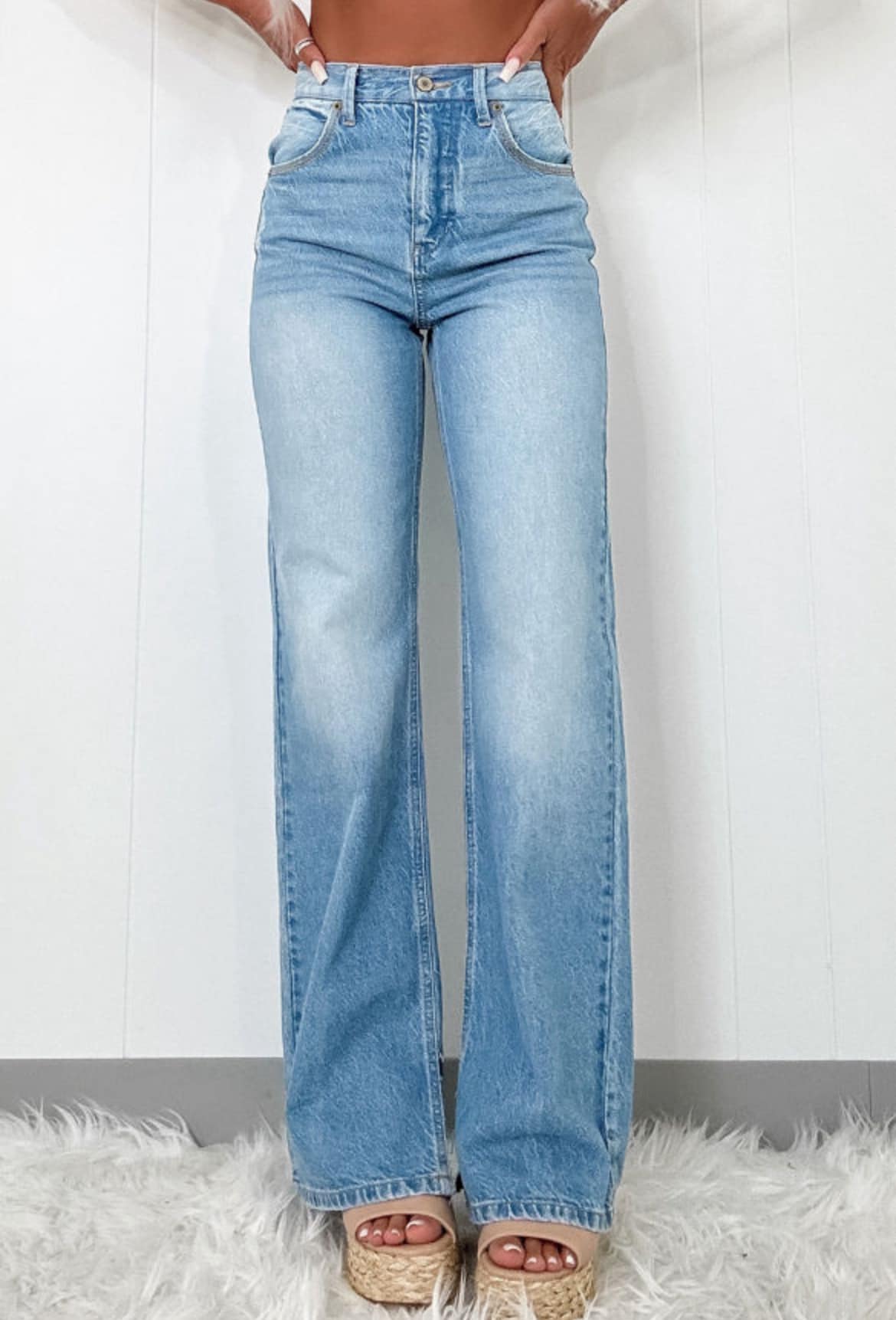 High Rise Slit Leg Jeans