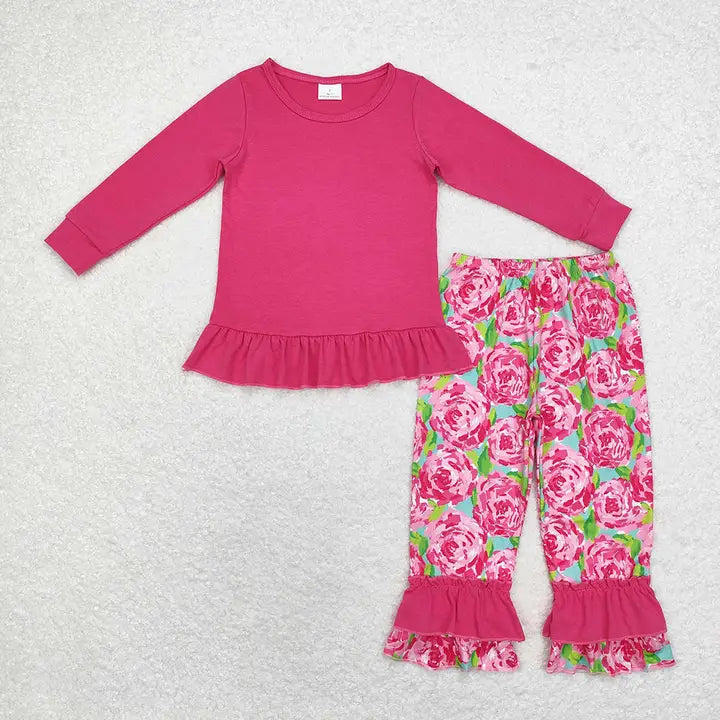 Girls Flowers Pants Set