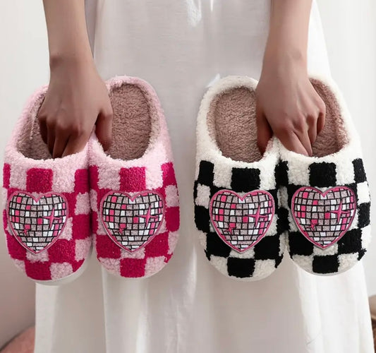 Checkered Disco Vday Slippers