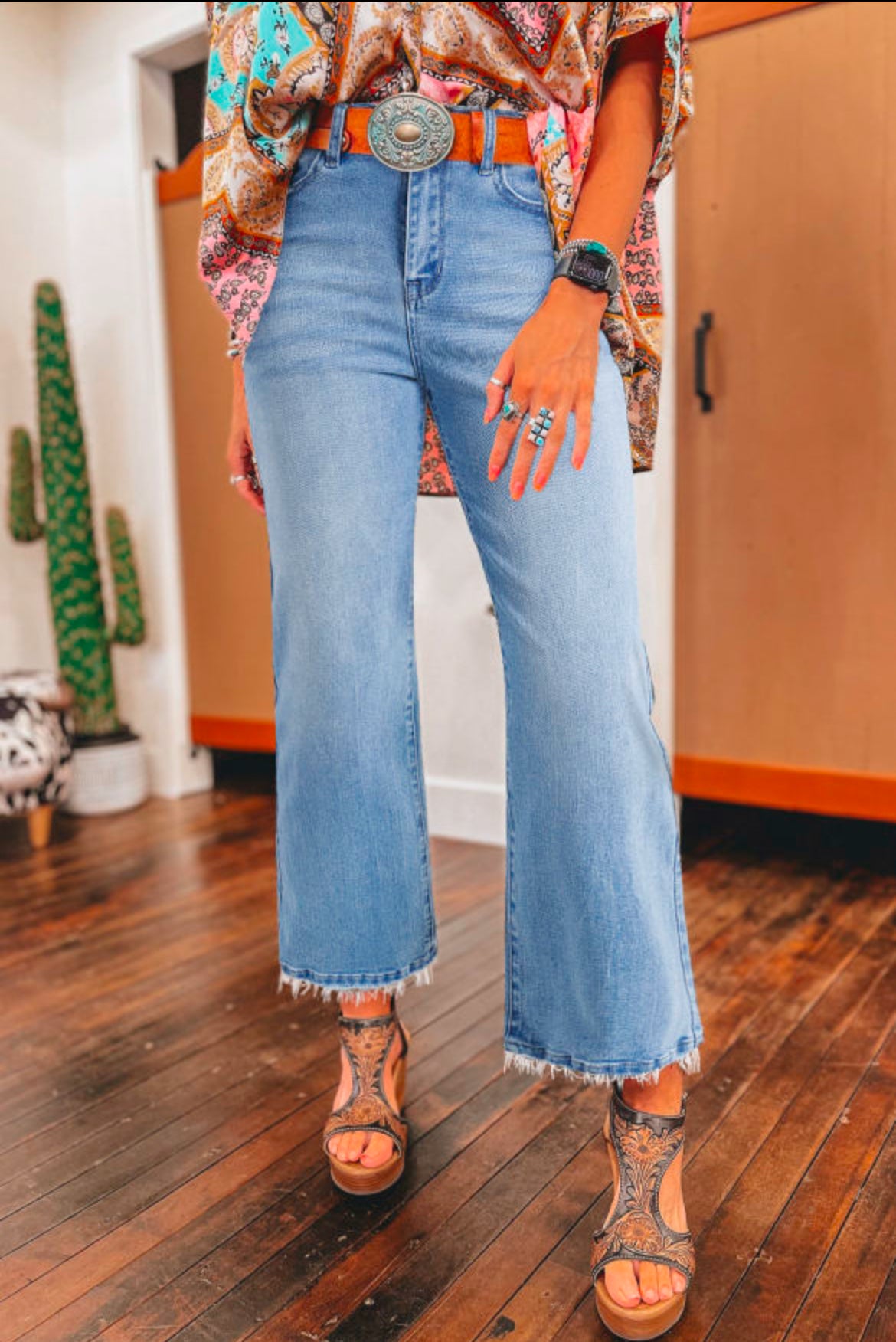 Raw Hem High Waisted Jeans