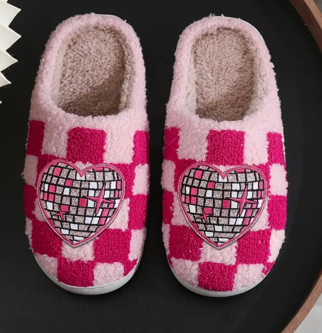 Checkered Disco Vday Slippers