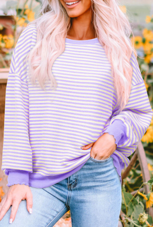 Striped Color Loose Fit Top