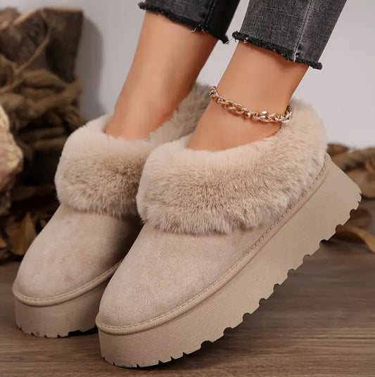 Fur Lined Slip On Winter Boots