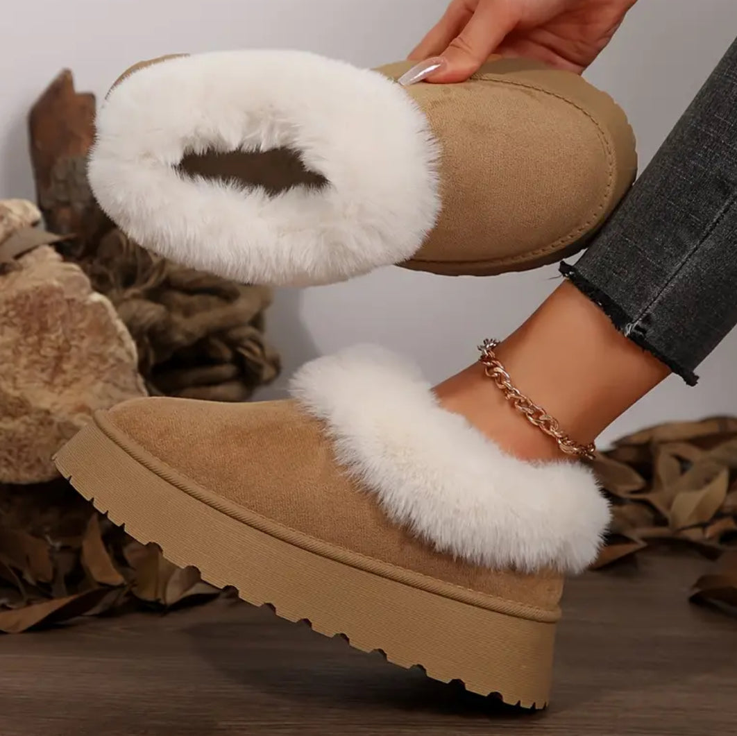 Fur Lined Slip On Winter Boots