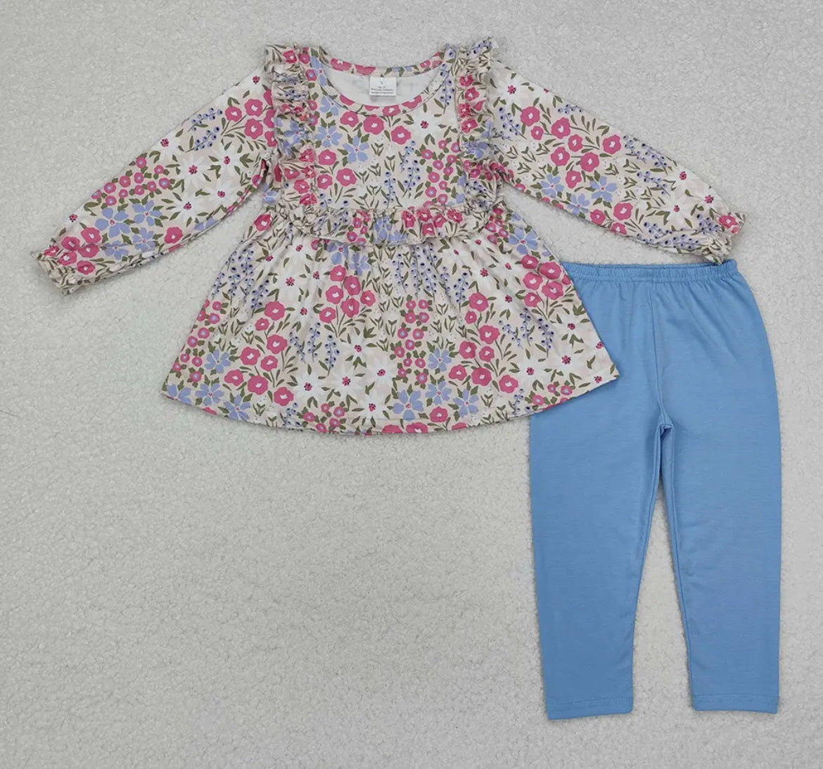 Pink & Blue Floral Girls Set