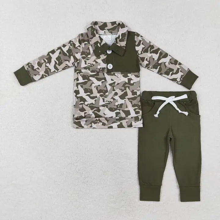 Boys Ducks Camo Pullover Set